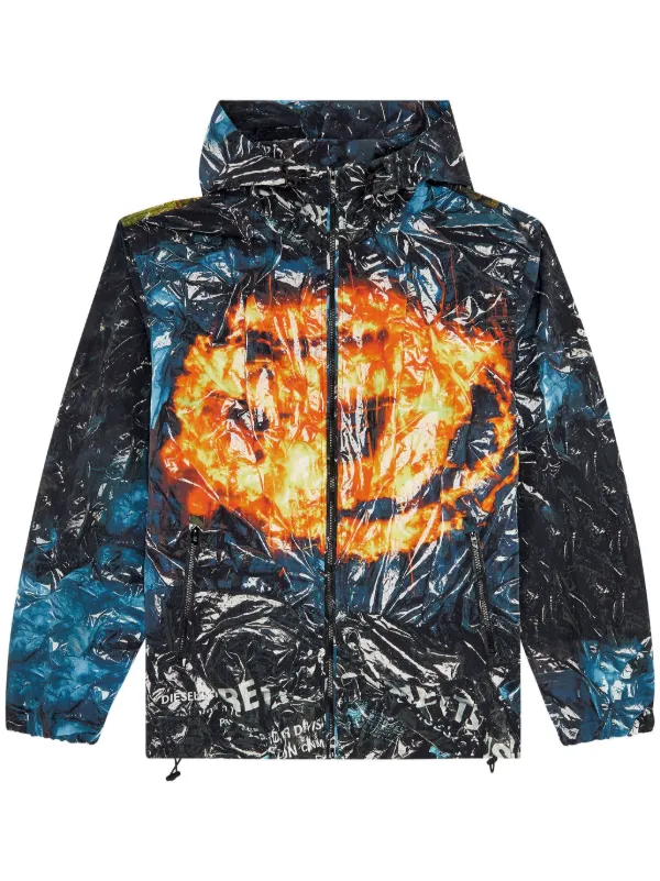 Diesel J-Warrett-Poster Hooded Jacket | Blue | FARFETCH