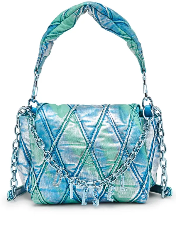 [DIESEL] CHARM-D ミラー CHARM-D MIRROR Mirror charm in argyle quilted denim