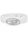 Diesel B-1DR leather belt - White