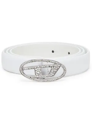 DIESEL B-1dr Strass レザーベルト B-1DR STRASS - logo belt with
