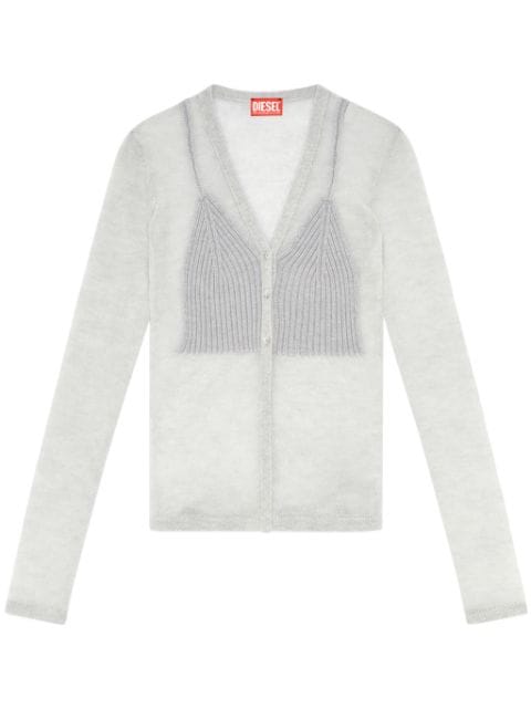 Diesel cardigan à effet superposé