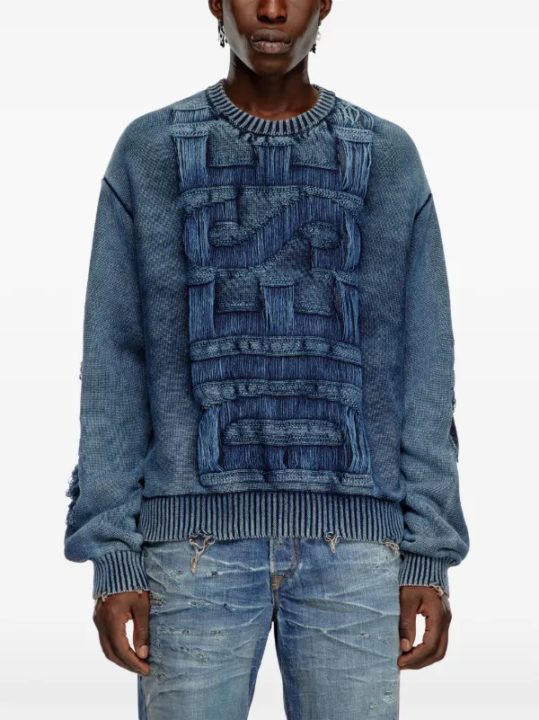Diesel Faded Effect Knitted Jumper | Blue | FARFETCH