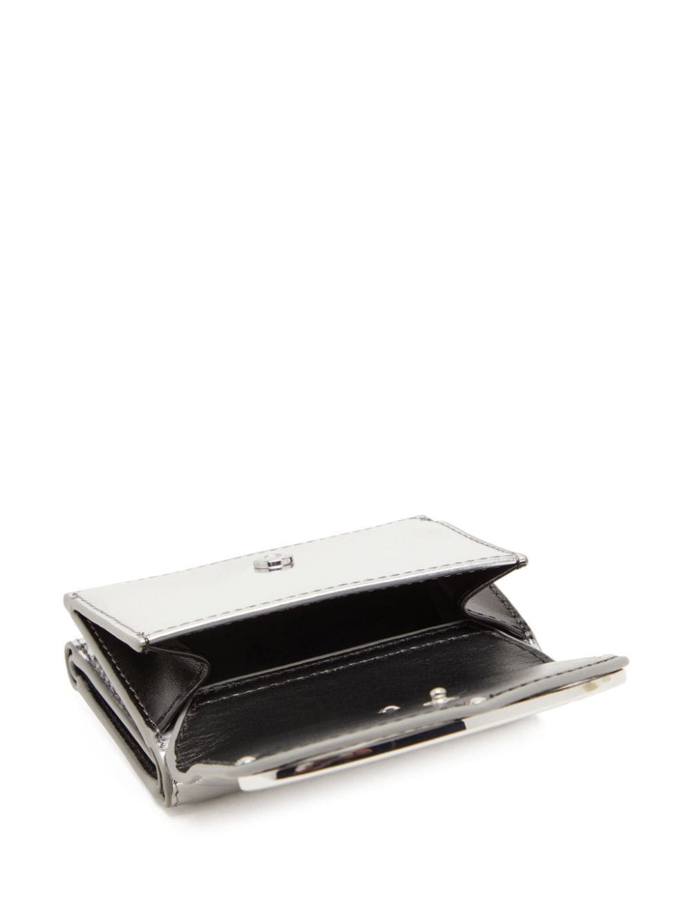 Shop Diesel 1dr Mirrored-finish Wallet In Silver