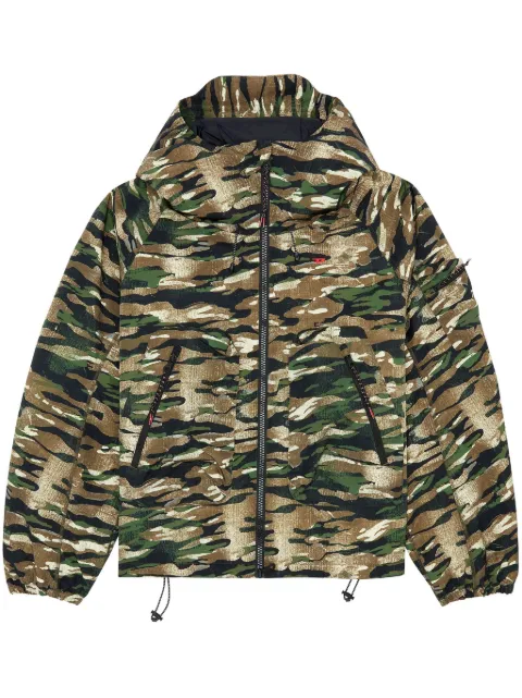 Diesel camouflage-print hooded windbreaker