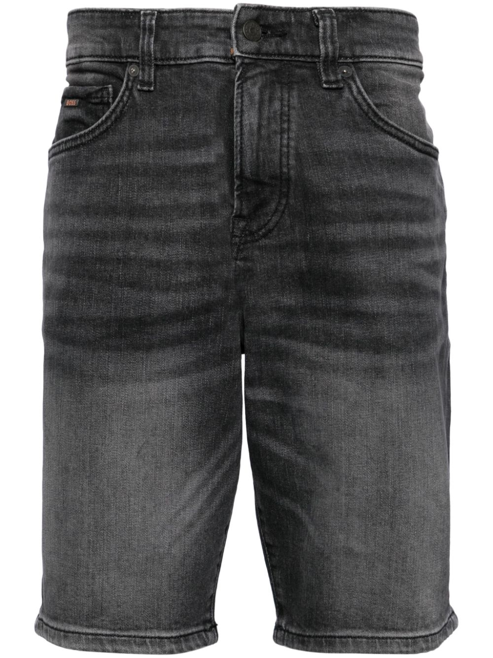 BOSS Gerade Jeans-Shorts - Schwarz