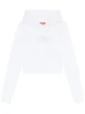 Diesel F-Slimmy logo-plaque hoodie - White