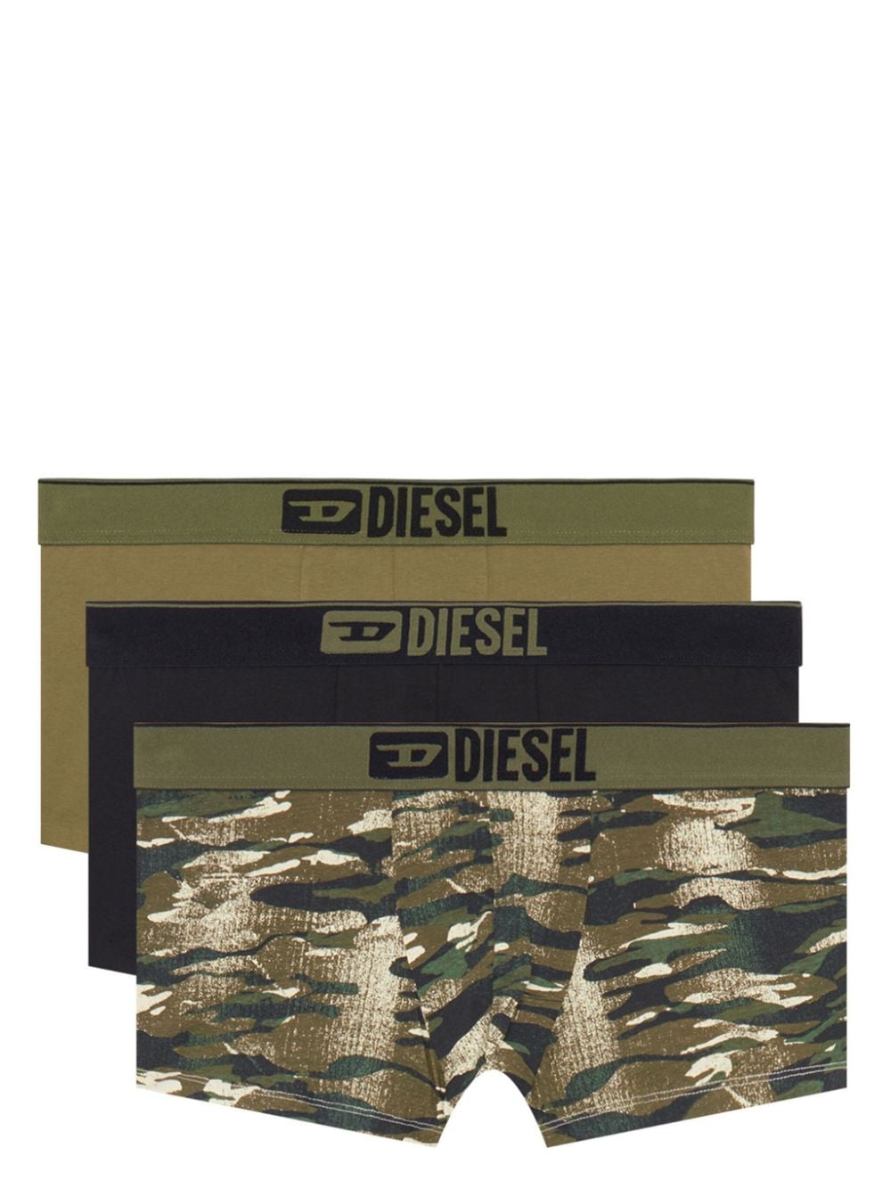 Diesel Umbx-damien Boxers (pack Of Three) In Green