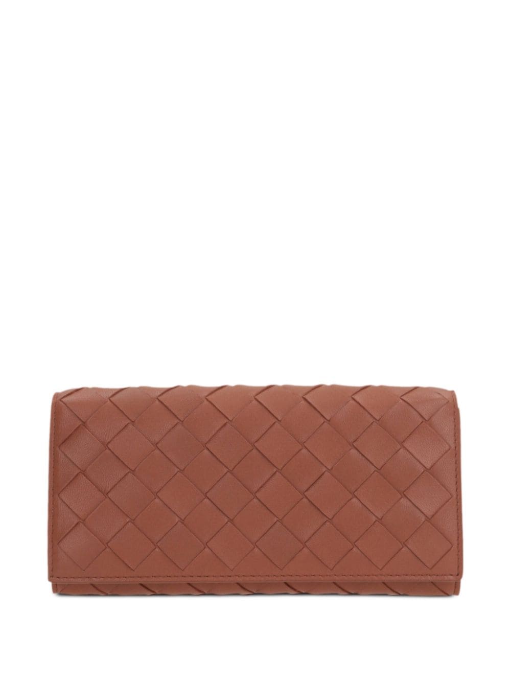 Continental Intrecciato leather wallet