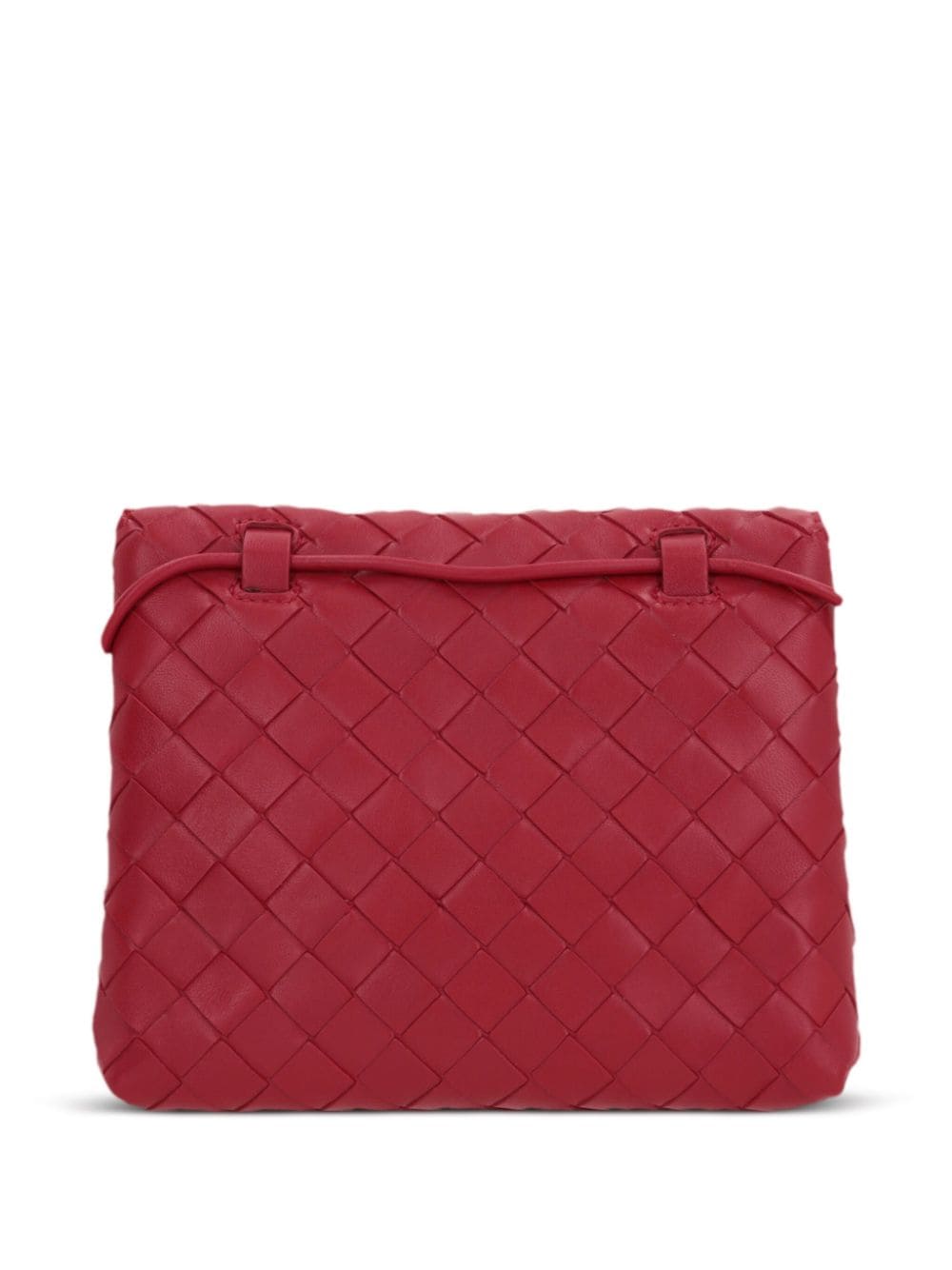 Shop Bottega Veneta Intrecciato Leather Crossbody Bag In Red