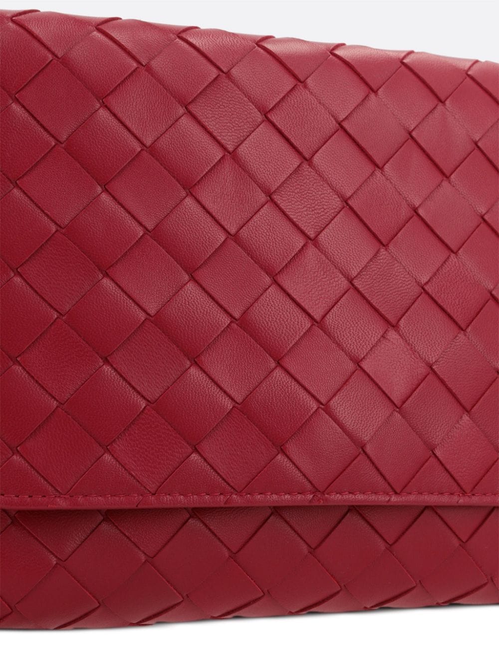 Shop Bottega Veneta Intrecciato Leather Crossbody Bag In Red