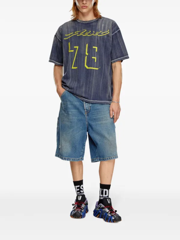 【DIESEL】T-Boxt-Q2 Diesel T-Boxt-Q2 logo-print T-shirt | Blue | FARFETCH