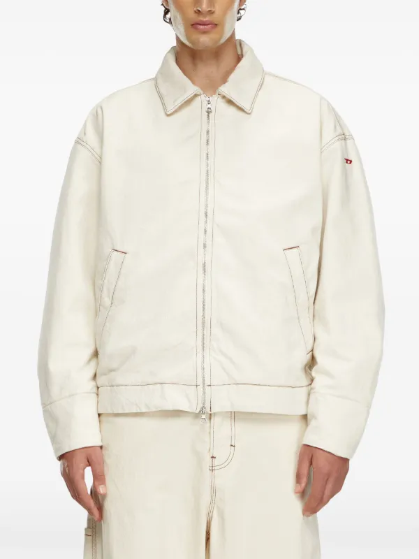 Diesel white denim jacket hotsell