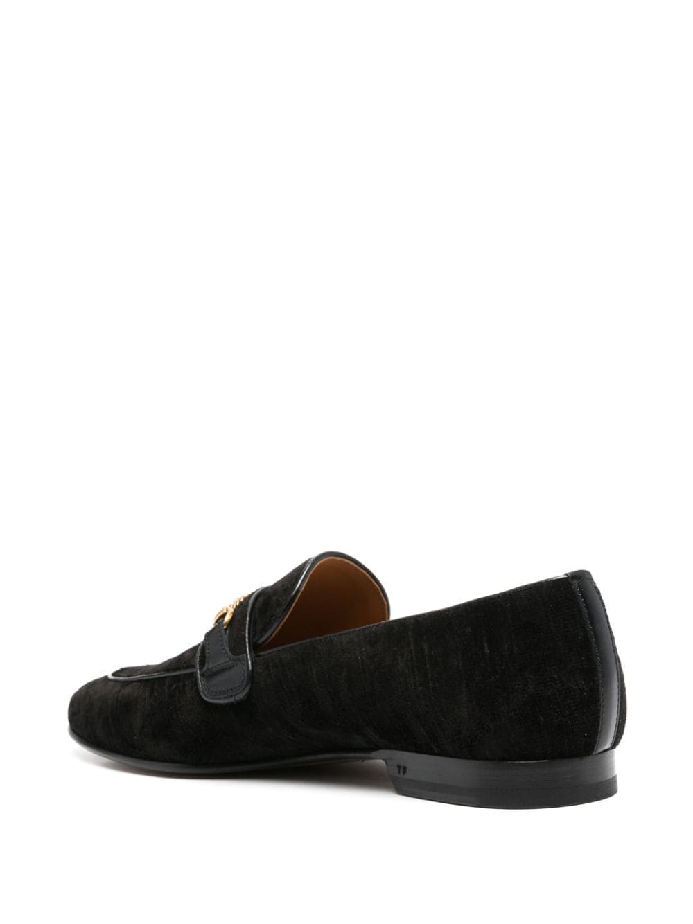 Shop Tom Ford Liam Chain Velvet Loafers In Black