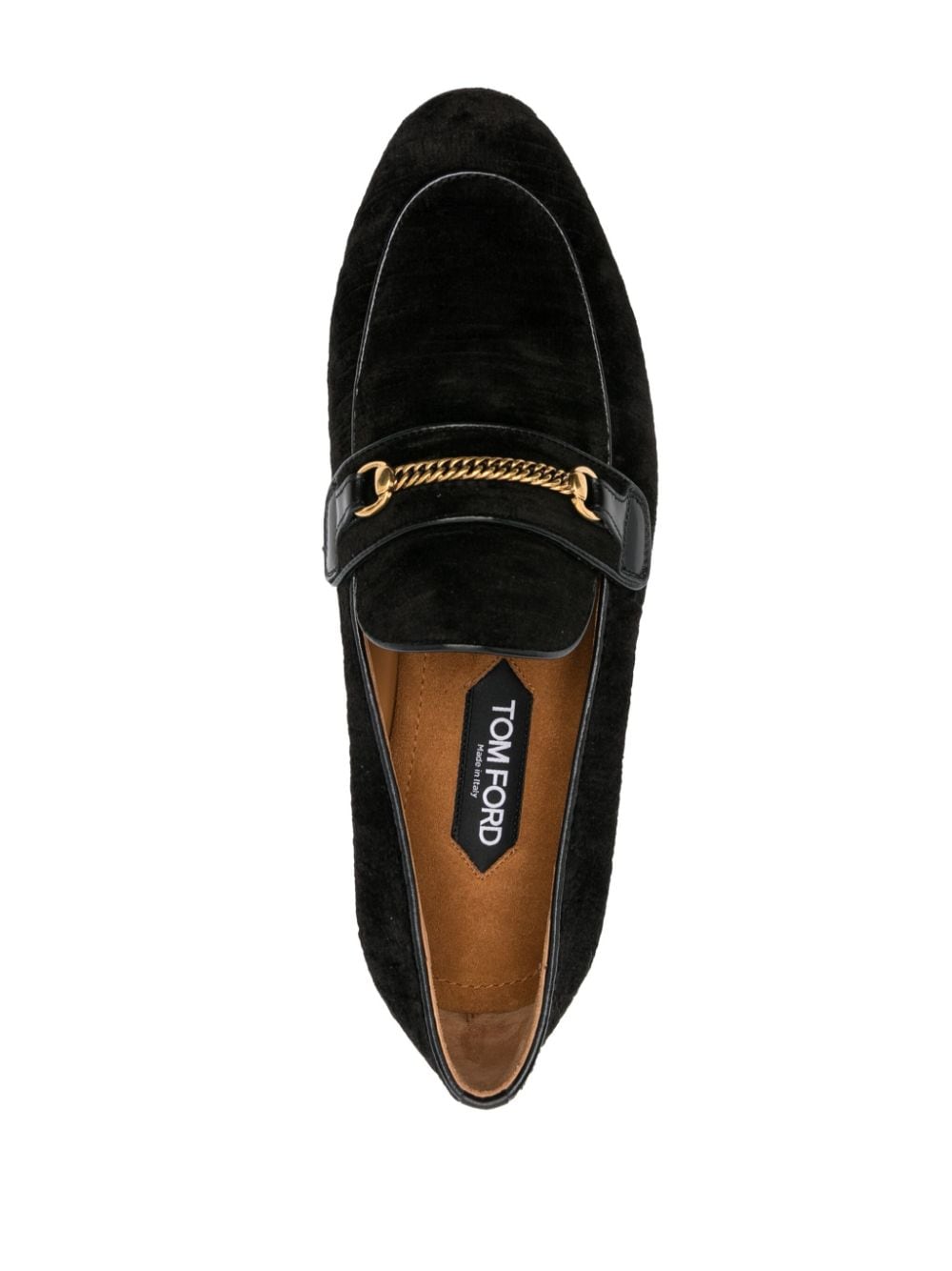 Shop Tom Ford Liam Chain Velvet Loafers In Black