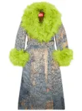 Diesel faux-fur belted-waist jacket - Blue