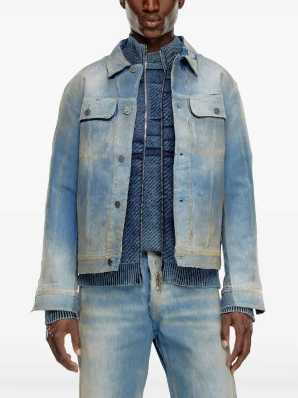 Diesel ダメージ デニムジャケット | ブルー | FARFETCH JP
