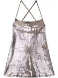 Diesel logo-plaque metallic minidress - Pink