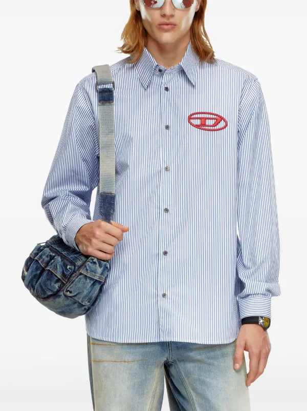 【着後レビューで 送料無料】 Diesel ストライプ シャツ | ブルー | FARFETCH JP トップス