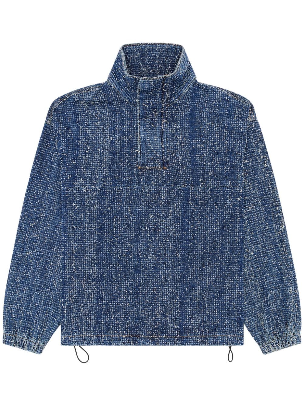 Diesel Bouclé Denim Pullover Jacket In Blue