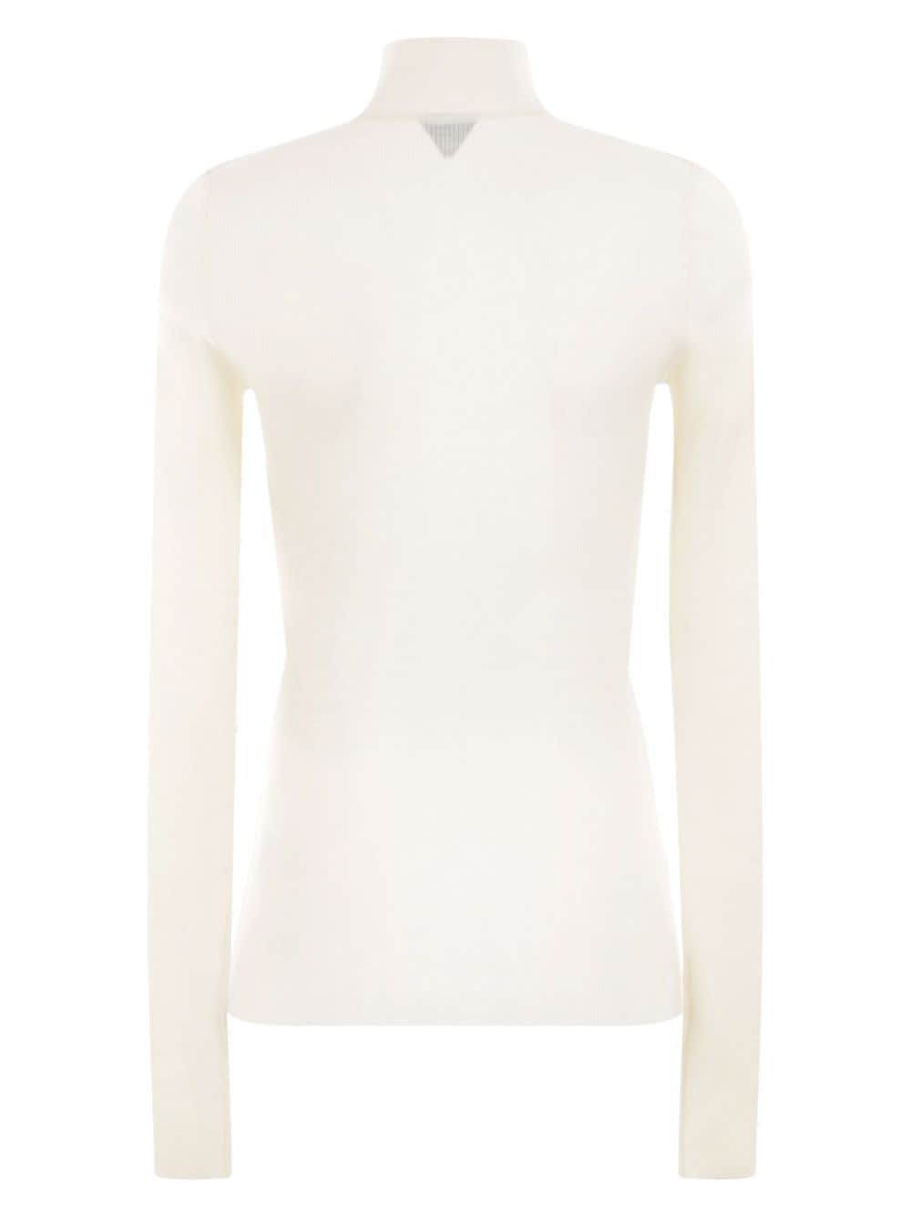 Shop Bottega Veneta Wool Roll-neck Jumper In White