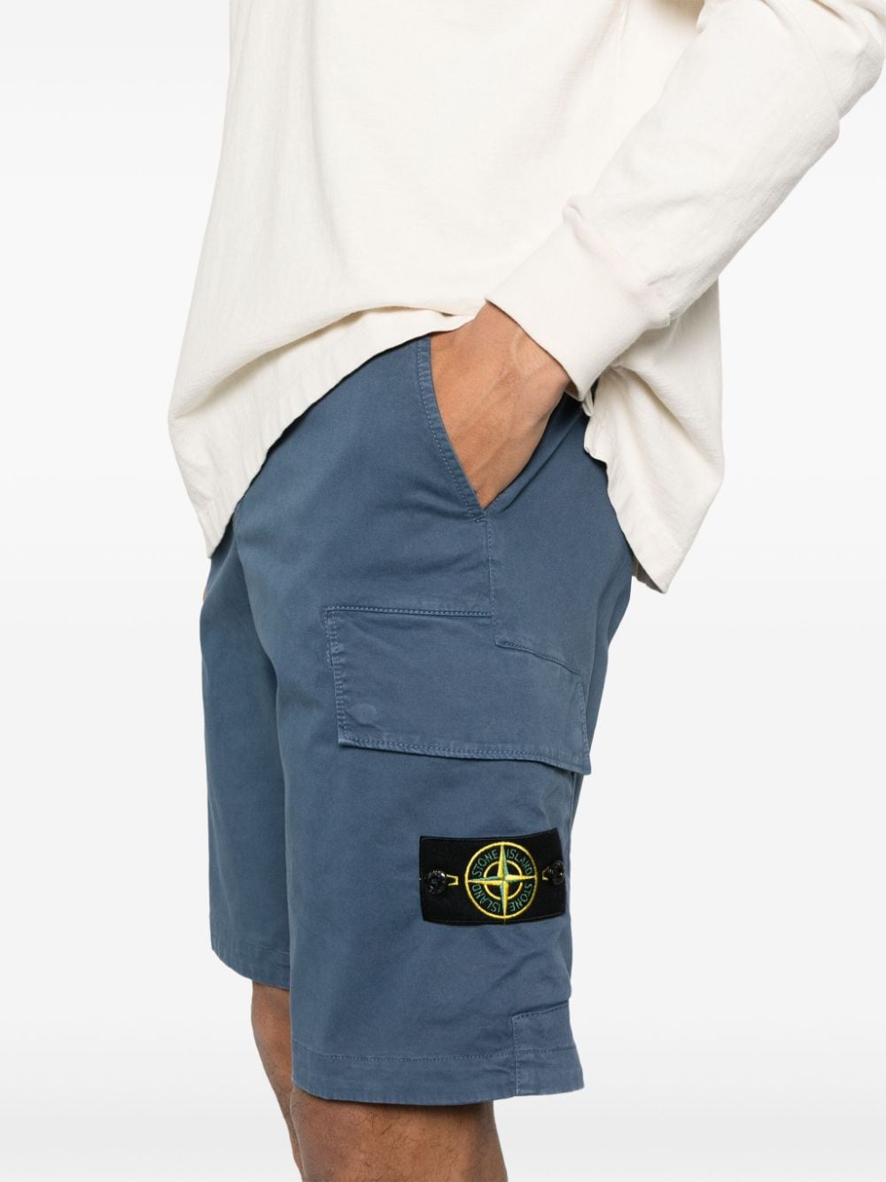Stone Island Shorts met Compass-logopatch Blauw