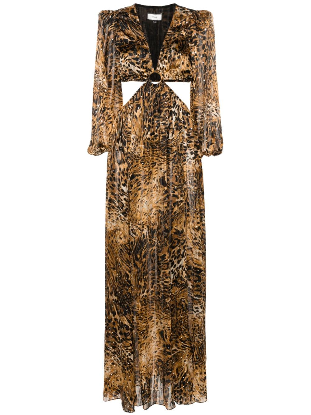 Nissa Tiger-print Maxi Dress In Neutrals