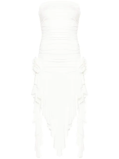NISSA vestido midi con diseño strapless