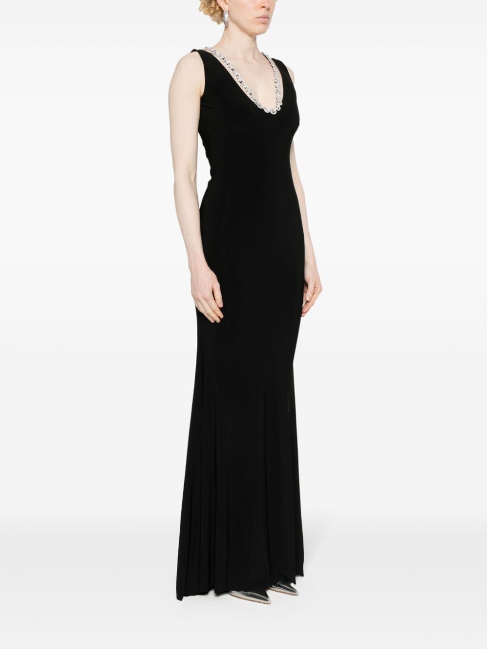 NISSA Maxi-jurk verfraaid met kristallen Zwart