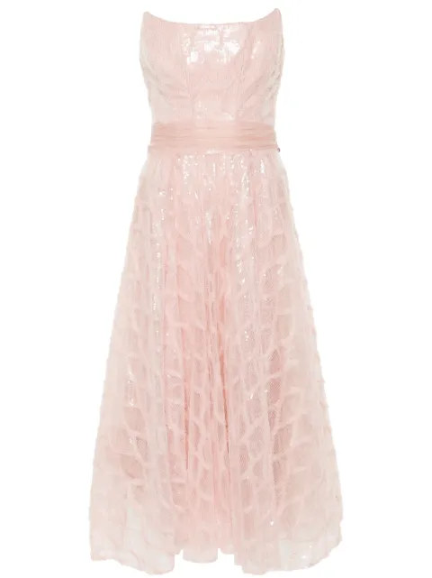 NISSA sequinned diamond-pattern dress