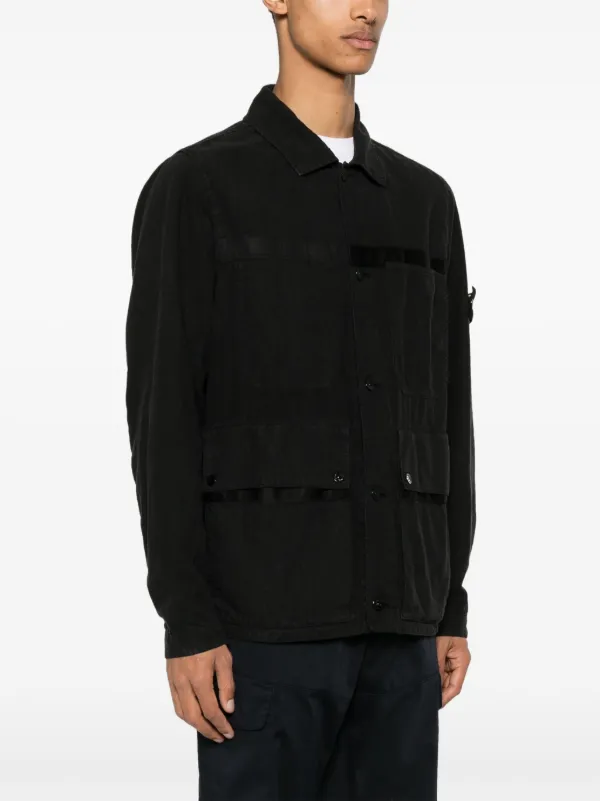 Stone Island Compass Badge Shirt Jacket | Black | FARFETCH
