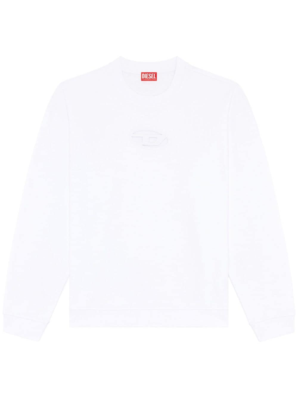 Diesel Logo Cut-out Sweatshirt In White
