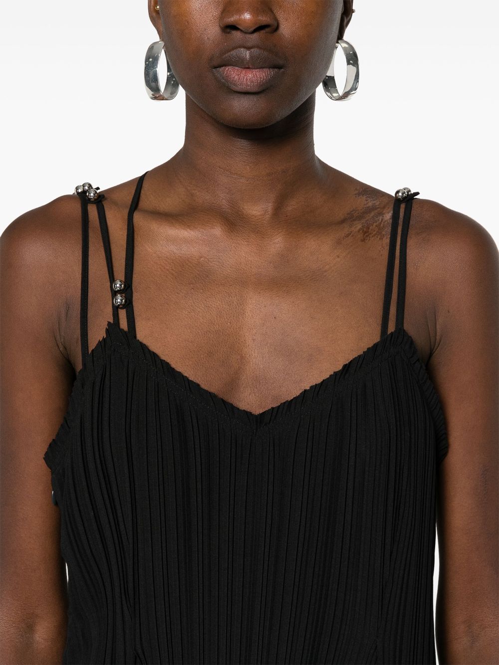 Shop Lanvin Asymmetric-hem Pleated Dress In Black