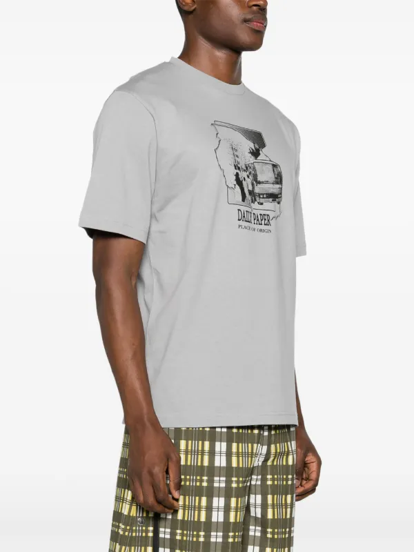 Daily Paper Place Of Origin Cotton T-shirt | Grey | FARFETCH