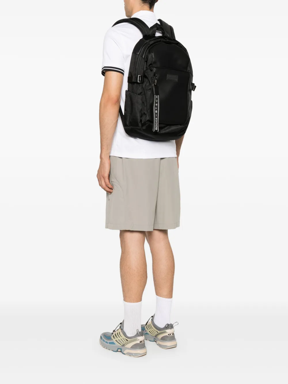 Boggi Milano Rugzak met logopatch - Zwart
