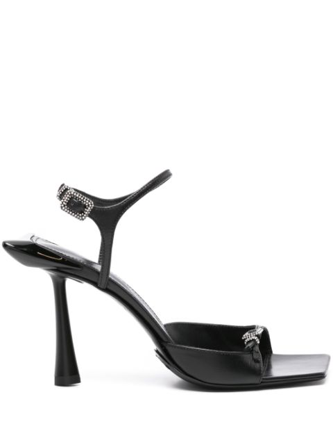 Benedetta Bruzziches 90mm crystal-buckle leather sandals