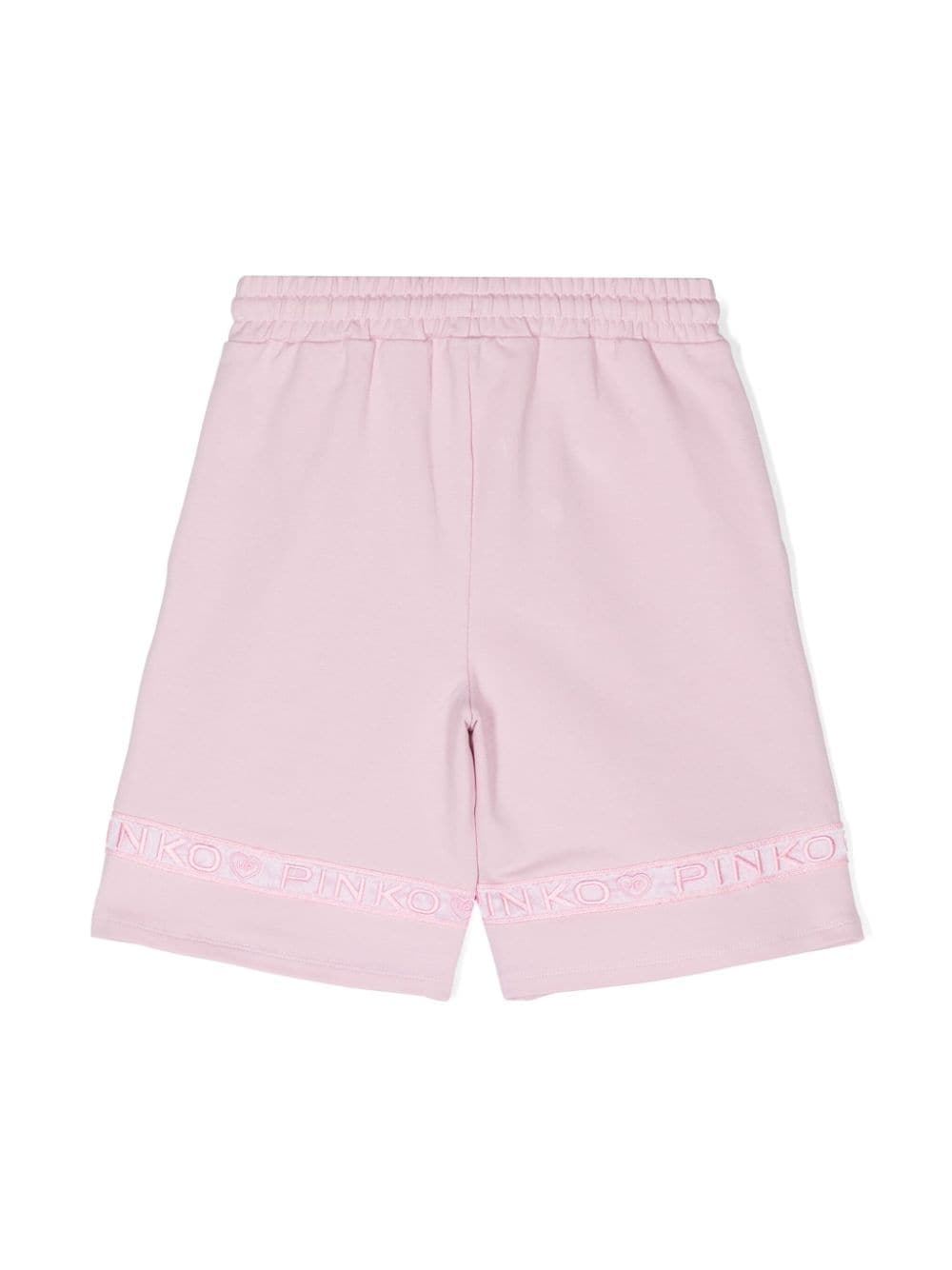 Shop Pinko Logo-embroidered Track Shorts In Pink