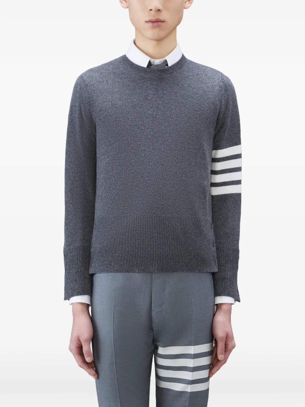 Thom Browne Klassieke kasjmier 4-Bar pullover Grijs