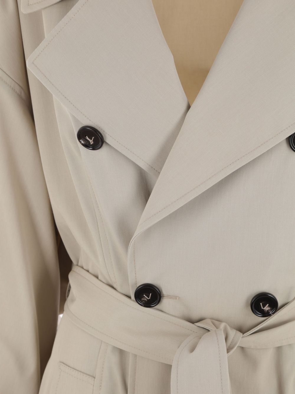 Shop Bottega Veneta Draped-back Belted Trench Coat In Neutrals