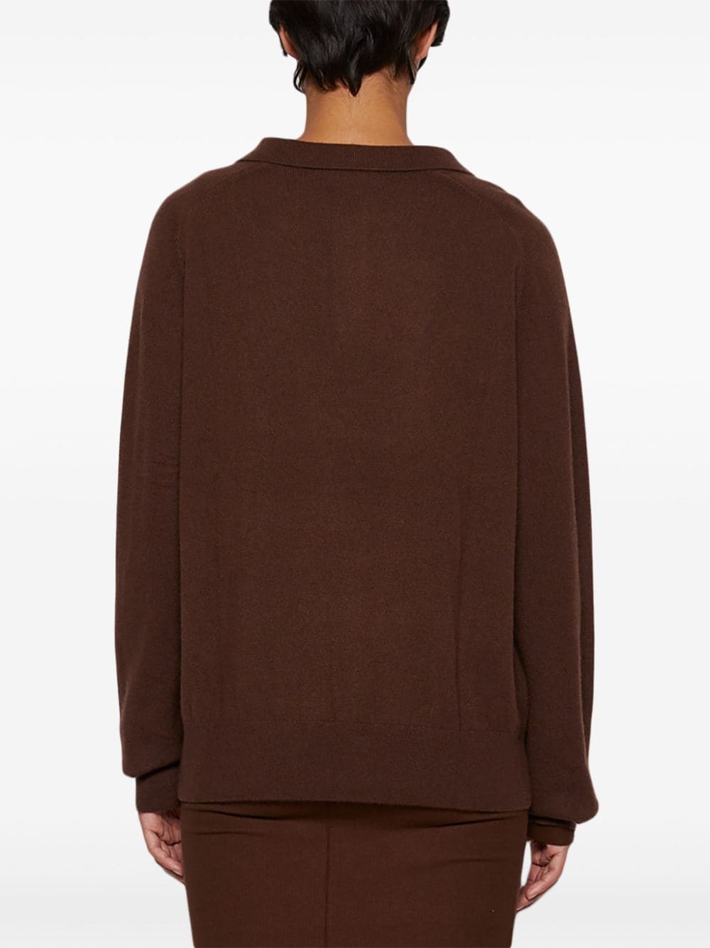 Shop Éterne Brady Polo-collar Cashmere Jumper In Brown