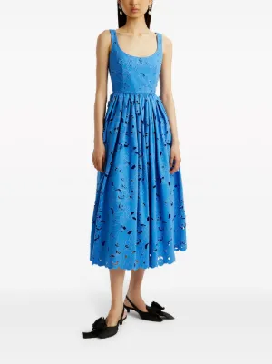 送料込/関税込■ERDEM■刺繍入りコットン混ミディドレス 送料込/関税込□ERDEM□刺繍入りコットン混ミディドレス (ERDEM