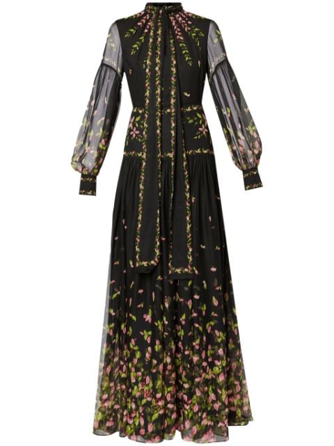 ERDEM robe longue à fermeture nouée