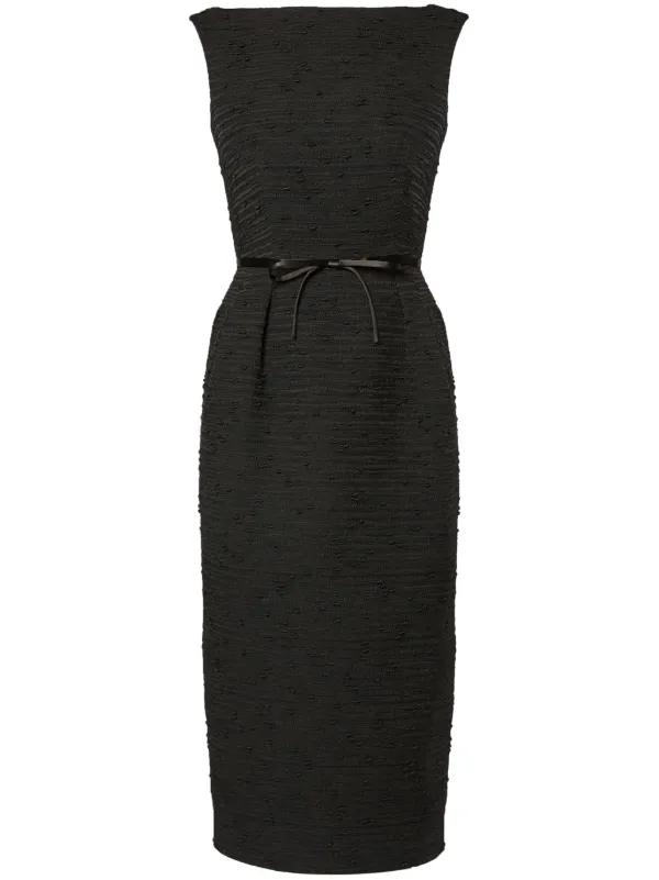 chocolate polka dot one shoulder ruffle detail pleated midi dress Dean Maxi Dress - Brown Polka Dot