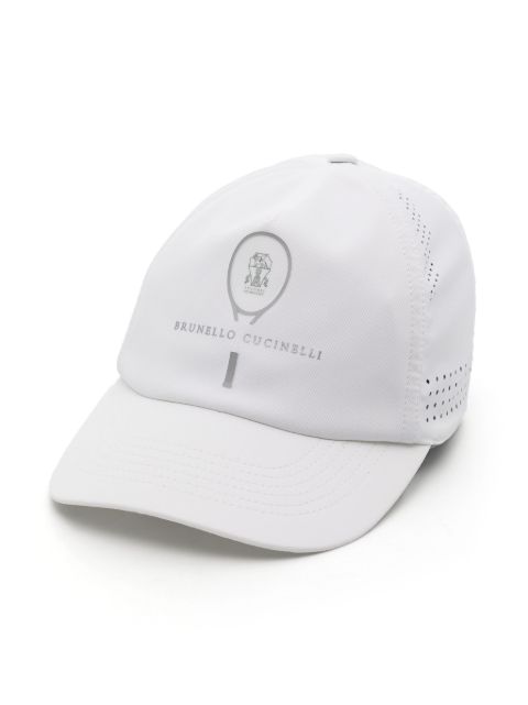 Brunello Cucinelli Kids logo-print technical-jersey cap