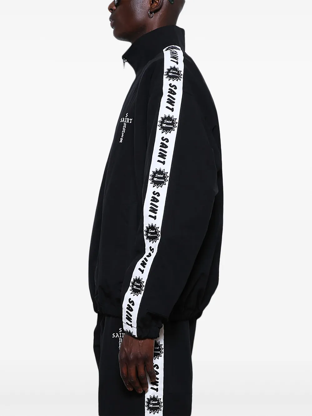 SAINT MXXXXXX Jack met rits en logoband Zwart