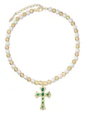 VEERT 18kt yellow gold Cross pearl necklace