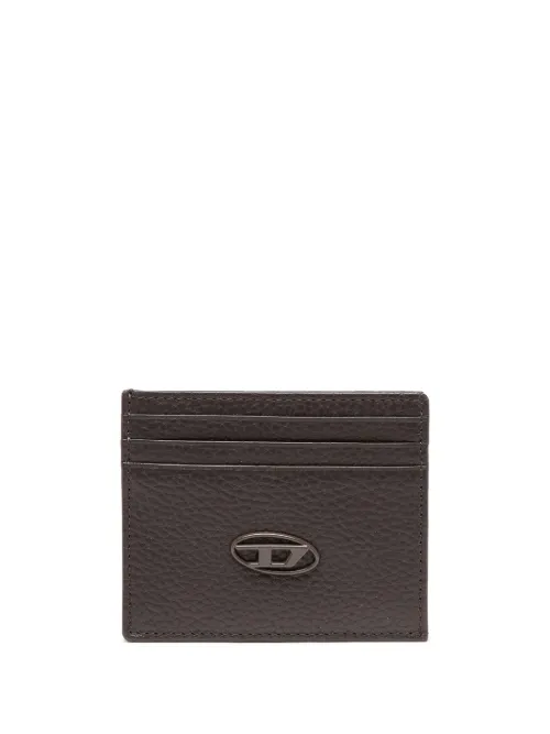 Porte-cartes en cuir à plaque logo - Diesel - Modalova