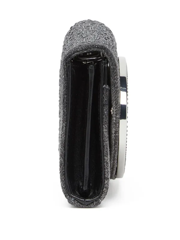 Diesel 1DR Crystal Embellished Denim Wallet | Black