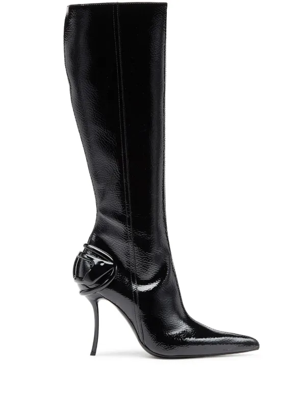 Farfetch Diesel Knee High Boots Diesel D-Venus Pocket Leather Knee