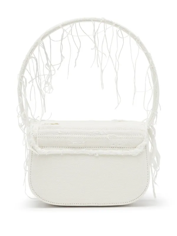 【きれいめファッション51選】上品さと清潔感をキープし Diesel 1DR distressed-effect Shoulder Bag | White | FARFETCH バッグ