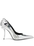 Diesel 90mm pointed slingback pumps - Silver